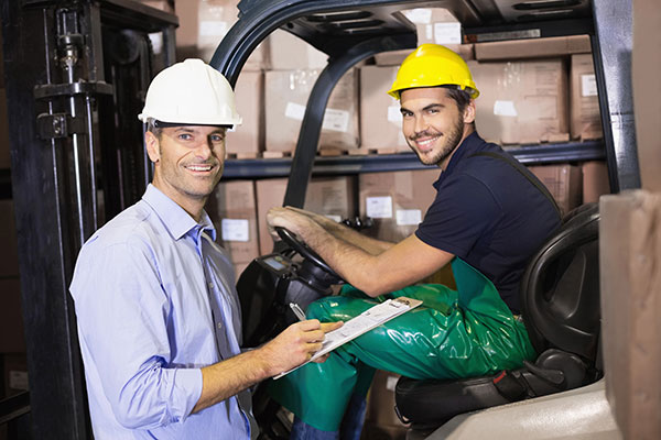 manager and forklift operator