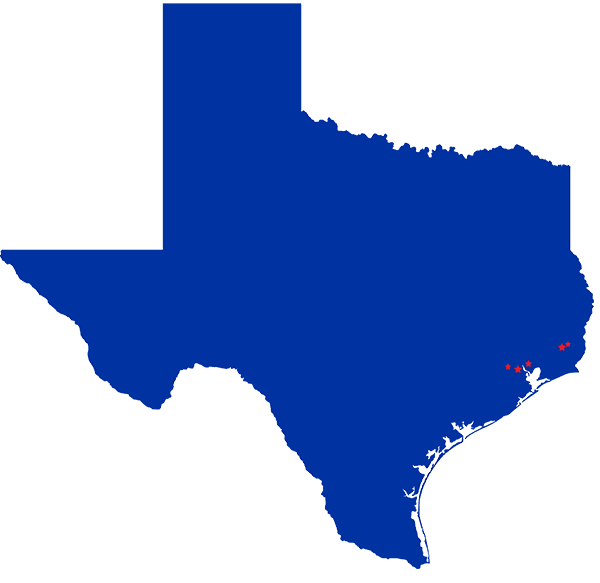 Texas Map - Bruce Temporary Locations